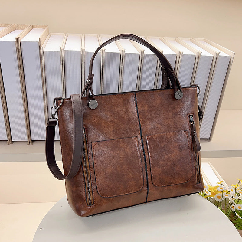 Retro Tate Bag Black Brown Durable Premium